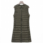 2024 S&uuml;gis ja Talv Naiste Sulejope Vest Kantav Keskmise Pikkusega T&otilde;mblukuga Suure Suurusega Vest Termovestiga Mood L h&otilde;bedane hall v&auml;rv