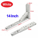 2tk reguleeritav 14-tolline kokkupandav kolmnurkklamber Tugeva toega seina vaheseina hoiuklamber Riistvara lauariiuli hoidiku m&ouml;&ouml;bel