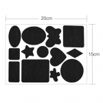 Isekleepuv must/sinine plaaster sulejope p&uuml;kste jaoks, riide parandamiseks pestav plaaster must