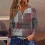 Naiste T-s&auml;rgi T-s&auml;rgi n&ouml;&ouml;biga lillemustriga pikkade varrukatega igap&auml;evane n&auml;dalavahetuse mood V-kaelusega tavaline topp L kohv