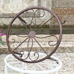 24cm Metallist Taimede Alus Lillepoti Alus Hoidik Kodu Aed Sise-V&auml;lis Lillede Taimede Eksponaat Vabaltseisev Bonsai Hoidja Alus