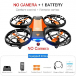 2025. aasta uus V8 induktsioonjuhtimisega RC helikopteri m&auml;nguasjade kingitus FPV VR minidroon 4k HD aerofotograafiaga kokkupandav kaameraga nelikkopter No camera 1 battery oranž