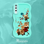 Maalitud mustriga Suure Laine &Auml;&auml;r Pehmest Silikoonist Materjalist Makroon Telefoni&uuml;mbris P&otilde;rutuskindel Kaitsev Kummist Kest iPhone'ile Huawei Honorile Infinixile Tecnole Tecno Pova 6 Neo sinine