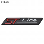3D Metallist STline Logo Tagaluugi Embleem Tiiva Kleebis ST Line Focus Fiesta Mondeo Ecosport Kuga ESCAPE jaoks D-Black