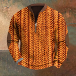 Meeste Retro Casual gradienttr&uuml;kiga kampsun M