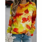 Lilleline kapuuts Naiste Mood Pusad Lilledega 3D Print &Uuml;markaelusega pikkade varrukatega kapuuts Elegantne Harajuku Sweats J&otilde;usaali dressir&otilde;ivad S