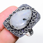 Rainbow Moonstone Handmade 925 Sterling Silver Jewelry Ring Size 11 o6b16