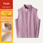 Ollie Sametist p&uuml;stkrae ja lukuga vest - S&uuml;gis/Talv varrukateta vest pluss sametvoodriga. XL must