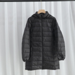 Kerge udunjope naistele keskmine ja pikk s&uuml;gis ja talv uus Korea versioon slim fit suur suurus kerge jope eemaldatav kapuuts 7XL must