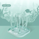 Lutipudeli riiul Kokkupandav lutipudeli puhastuskuivati ​​drenaaž Beebi luti toitmistopsi hoidik Eemaldatav hoiustamisnipli riiul roheline