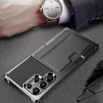 Galaxy S25 Ultra kaardipesa &uuml;mbris Samsung Galaxy S25 Ultra S24 FE S22 S23 S21 Plus jaoks Mustad telefoni lisatarvikud for Galaxy S25 must