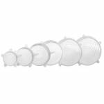 Couvercle Silicone Alimentaire 6 pi&egrave;ces Flexible, r&eacute;utilisable, couvercles de Stockage de Nourriture Couvertures Extensibles d'&eacute;parg