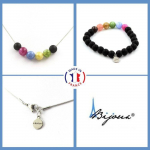 Pierres et Min&eacute;raux. Parure Bracelet Collier Perles Tourmaline multicolore + Onyx noir mat Taille personnalisable.