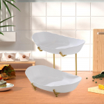 Kihiline puuviljakauss k&ouml;&ouml;gilauale koogialusele Stiilne mitmeotstarbeline eemaldatav serveerimiskomplekt Double Layers Silver