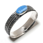 Owhyee Opal Gemstone Handmade 925 Sterling Silver Cuff Bangle 7.5 i1w08