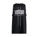 Under Armour Zone Kirjaprindiga Kahepoolne Varrukateta T-s&auml;rk Meeste topid Must 1387088-001 XL