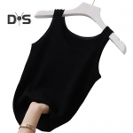 Naiste vest &Uuml;markaelusega varrukateta Slim Fit tanktopid, &uuml;hev&auml;rvilised soonikkoes kerged spordivestid, igap&auml;evane kandmine L must