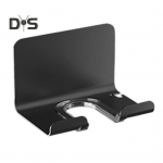 F&ouml;&ouml;nihoidik Seinale kinnitatav hoiurest juuksesirgendaja-kuivati ​​jaoks Lihtne paigaldada Vannitoa korrastaja riiulid Traadist riidepuu korralikuks hoiustamiseks must