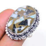 Copper Larimar Handmade 925 Sterling Silver Jewelry Ring Size 8 u0h96