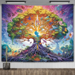 Keldi Elupuu Gobel&auml;&auml;n Seinakinnitus Toa Dekoratsioon Esteetiline Joogamatid Maastikugobel&auml;&auml;nid Seinakunst Dekoratiivsed Altarlinad 200X150CM 80x60in