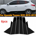 6 tk auto samba postid, aknaliistud kaane kaunistused, l&auml;ikivmustad kleebised Hyundai IX35 2010-2015 jaoks