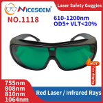 Professionaalsed laserikaitseprillid 190nm-10600nm Silmade kaitseprillid Laserikaitseprillidele sertifitseeritud One Size&CHINA&black