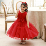 Sleeveless Baby Girls' One-Year-Old Princess Wedding Dress - French Style Fluffy Mesh Skirt 90 cm