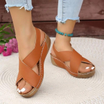 Naiste kingad Suures suuruses lahtise varbaga naiste sandaalid igap&auml;evased vabaaja sandaalid naiste &uuml;mmarguse varba platvormiga kiilud Rooma kingad naistele 36