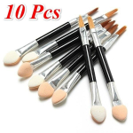 10 tk aplikaator, kahe otsaga kosmeetilised pintslid, naiste meik lauv&auml;rv silmapliiats k&auml;sn huuleharja komplekt