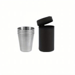 4tk/komplekt 30ml/70ml/170ml v&auml;listingimustes kasutatavad praktilised roostevabast terasest tasside ampsude komplekt Miniklaasid viskiveini jaoks koos &uuml;mbrisega kaasaskantavate joogin&otilde;ude komplekt 30ml