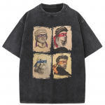 T-s&auml;rk Meeste Mutant Ninja Puuvill Pesta L&uuml;hikeste Varrukatega Huumor T-s&auml;rk O-kaelusega Puuvill Naljakad Topid Tr&uuml;kitud Graafiline T-s&auml;rk M must