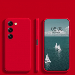 S23 S22 Ultra Plus &uuml;mbris vedel silikoon t&auml;iskaitsega pehme kate Samsung Galaxy S24 S23 S22 S 23 Ultra Plus S23Ultra jaoks S23 Ultra punane