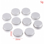 10 tk Alumiiniumist Purk Konteinerid Purgid T&uuml;hjad Vaha Huulepalsam Kosmeetikakonteinerid Silver 5g