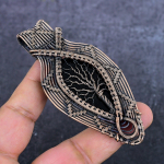 Black Onyx Handmade Copper Wire Wrap Jewelry Pendant 3.66 r2e43