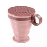 220ml Kokkupandav tass BPA-vaba Toiduklassi Silikoonist Veetass Reisimiseks V&auml;litingimusteks Telkimiseks Kaasaskantav Teleskoopiline Tass Kohvitassid Joogitass HM04-0001-Pink kollane