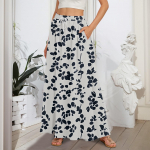 Naiste lendlevad volangidega &auml;&auml;ris, joonega maksiseelikud elastse v&ouml;&ouml;kohaga elegantsed mitmekihilised Boho pikad seelikud XXL