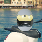 3 Snap Helmet Visor Cover for Sun Protection on 3/4 Helmets Black