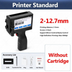 600dpi k&auml;eshoitav tindiprinter Prindipihusti k&otilde;rgus 2-12,7 mm Digitaalne automaatne kodeerimismasin Kaasaskantav sildistamismasin Printer (Without Cartridge)