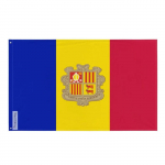 Drapeau - Andorre - 64 x 96 cm - Pol&uuml;ester - Recto/verso - &OElig;illets en fer