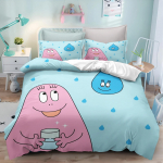 Barbapapa multikas tekikott Anime 3D-tr&uuml;kiga Armas laste magamistoakomplekt Pol&uuml;ester T&auml;iskasvanu kingitus 2/3 tk Voodipesu AU Single(140x210cm)