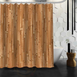 Kohandatud Vana puit, v&auml;rviline puit Du&scaron;ikardin Veekindel Pol&uuml;esterkangas Kohandatud Vannitoakardina Konksud 165x180cm &scaron;okolaad