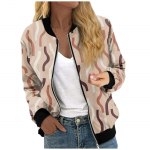 Naistele m&otilde;eldud jakid pikkade varrukatega, kerge lukuga, k&auml;rbitud moeprinteriga &uuml;ler&otilde;ivad vabaaja tepitud jakid taskutega XXL