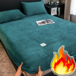 2025 Soe Talvine Voodilina, Pehme Puudutusega ja Pl&uuml;&uuml;sist Paks Voodilina Madratsikate, Roosa Roheline Sinine Hall Must 200x220x30cm(Only sheet)