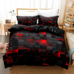 3-osaline tekikotikomplekt (1xTekikott + 2xPadjap&uuml;&uuml;r ilma sisuta) Punase ruudumustriga voodipesukomplekt Mugav tekikott magamistoale US Twin(172x218cm)