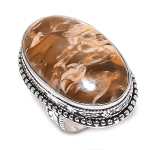 Natural Bird Eye Jasper Gemstone 925 Sterling Silver Jewelry Ring Size 5.5 p8g08