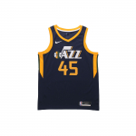 Nike 2020 NBA Hooaeg Utah Jazz Donovan Mitchell Swingman S&auml;rk Meeste Topid College-Navy Sundial-Yellow CW3683-426 S