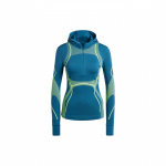 Adidas X Stella McCartney V&auml;rvilise Bloki Logoga Kitsa L&otilde;ikega Kapuutsiga Pikkade Varrukatega Tavaline T-s&auml;rk Naiste Topid Sinine IT9050 XS