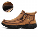 Suured k&auml;sitsi valmistatud ehtsast nahast meeste saapad Mugavad poolsaapad meestele vabaajajalatsid S&uuml;gistalvised meeste kingad 48