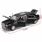 1/24 Aurus Senat Sulamist Klassikaline Limusiin Luxy Auto Mudel Diecasts Metall Kuulikindel S&otilde;idukid Mudel Heli ja Valgustusega Laste M&auml;nguasjad Kingitus must