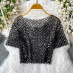 Stiilne vintage l&auml;bil&otilde;ikega litritega seljast avatud Elegantne Mood Seksuaalne S&auml;rk High Street t-s&auml;rk Suvi Naiste Pluus Naiste One Size must